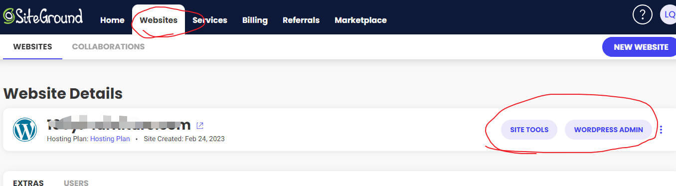 SiteGround WordPress 安装完成界面