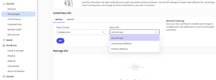 SiteGround SSL Manager 安装 Let's Encrypt 证书