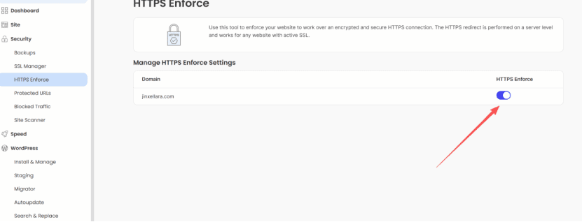 开启 HTTPS Enforce 强制跳转