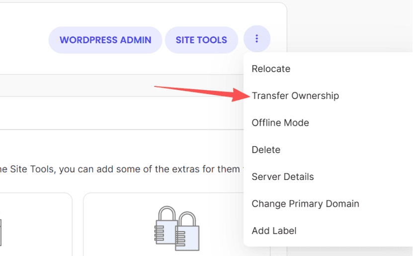 SiteGround 一键迁移所有权功能界面
